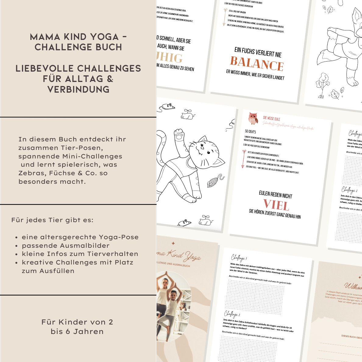 Mama-Kind Yoga Challenge - & Ausmalbuch