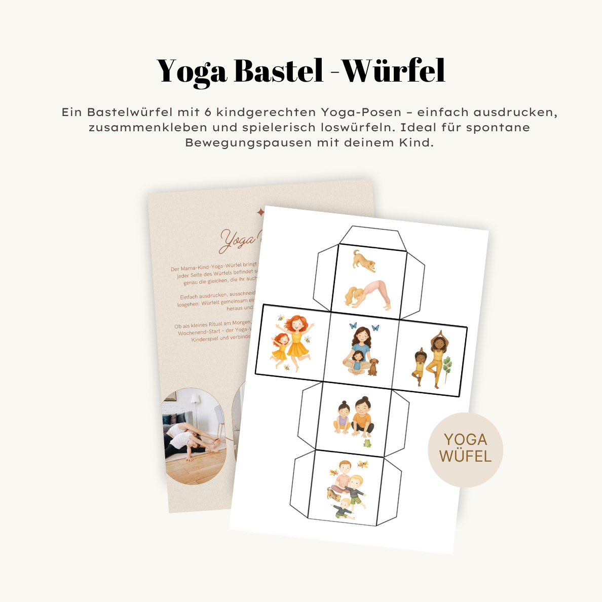 Yoga Würfel zum ausschneiden